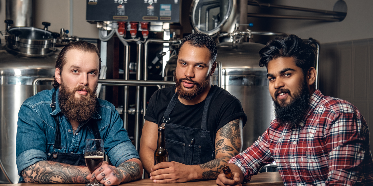 Three men with attractive beards