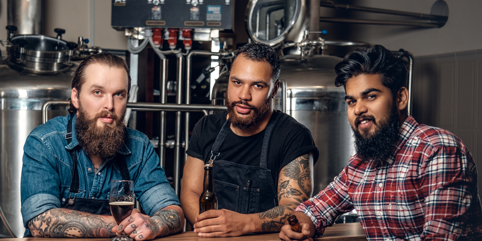 Three men with attractive beards